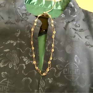 36” sterling silver necklace with cz stones bezel set